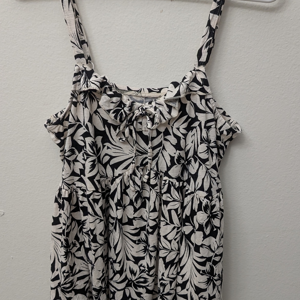 Torrid Black and White Smocked Camisole